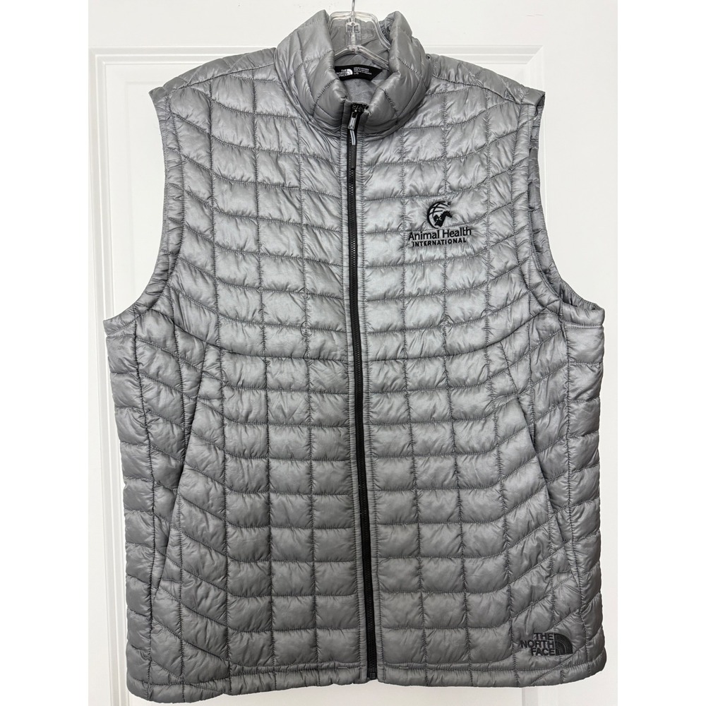 The North Face ThermoBall Eco Vest Mens Large Silver Quilted Puffer NF0A3LHD